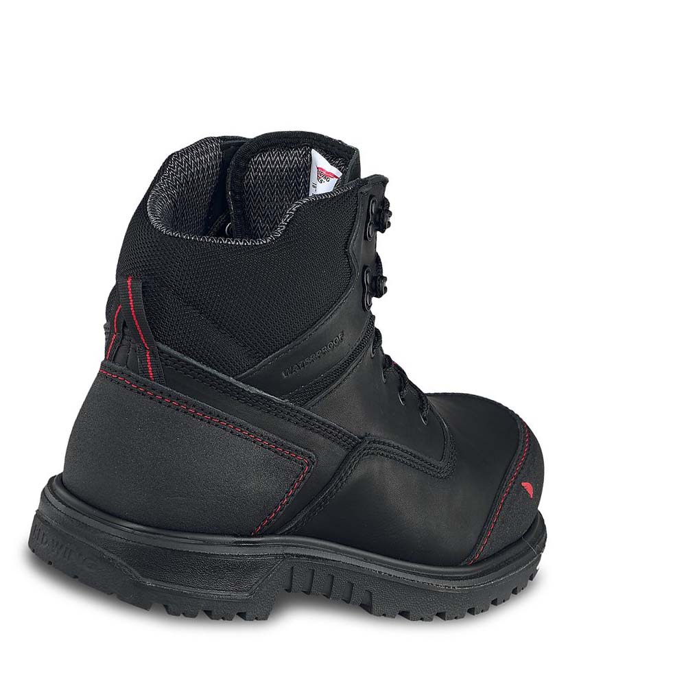 Red Wing Brnr XP 6-inch Safety Toe Men's Waterproof Boots Black | ZA 398TCE